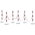 RS PRO Red and White Steel Post and Chain Barrier Kit 1000mm Height 15 m Length 174-5952