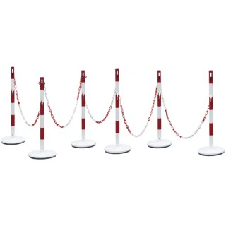 RS PRO Red and White Steel Post and Chain Barrier Kit 1000mm Height 15 m Length 174-5952