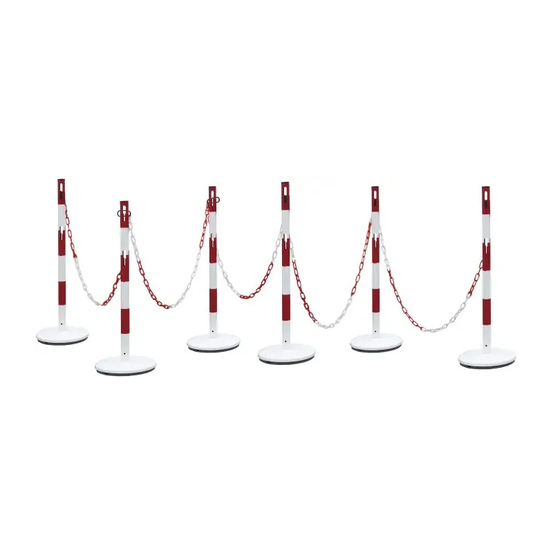 RS PRO Red and White Steel Post and Chain Barrier Kit 1000mm Height 15 m Length 174-5952