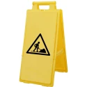 RS PRO Folding Hazard Warning Sign Polypropylene Yellow Black 640mm x 280mm 174-5959