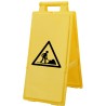 RS PRO Folding Hazard Warning Sign Polypropylene Yellow Black 640mm x 280mm 174-5959