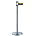 RS PRO Silver Retractable Barrier Strap Post, Black and Yellow Tape, Polyester, Polypropylene, 980 mm Height, 2 m 174-5976