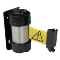 RS PRO Silver and Black Strap Post Retractable Barrier Polypropylene Steel Polyester Yellow Tape 2 m 174-5985