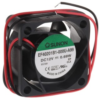 Sunon EF Series Axial Fan 12V DC 15 m³/h Airflow 560 mW Power 40x40x20 mm Frame EF40201B1-000U-A99