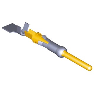 TE Connectivity Type III Series Male Crimp Terminal 24 AWG Min Crimp 20 AWG Max, Gold Plated Brass Contact 13A 66332-8