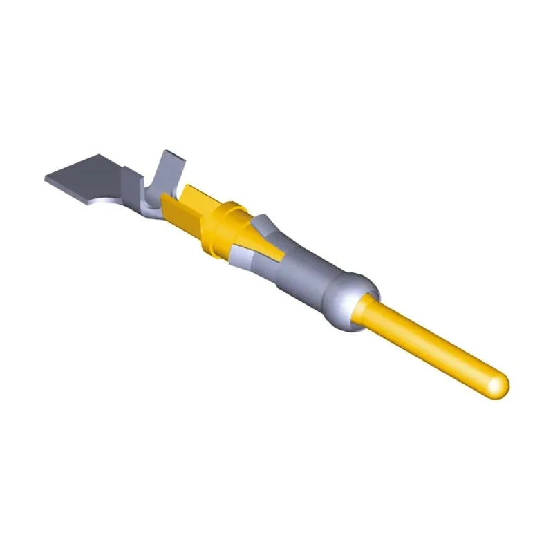 TE Connectivity Type III Series Male Crimp Terminal 24 AWG Min Crimp 20 AWG Max, Gold Plated Brass Contact 13A 66332-8
