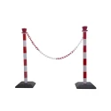 RS PRO Red and White Safety Barrier Post with Chain Barrier, ABS Material, 2 m Length, 1 m Height 174-5924
