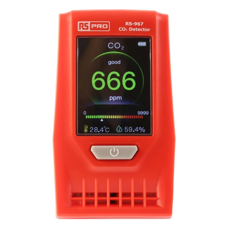 RS PRO Portable Workstation Monitor for Carbon Dioxide Gas Detection with Rechargeable Nickel-Metal Hydride 174-6574