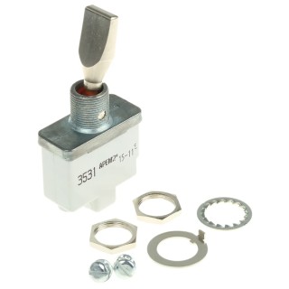 APEM Panel Mount Toggle Switch On-Off SPST Screw Terminal 28 V dc 250 V ac 3531-003N00