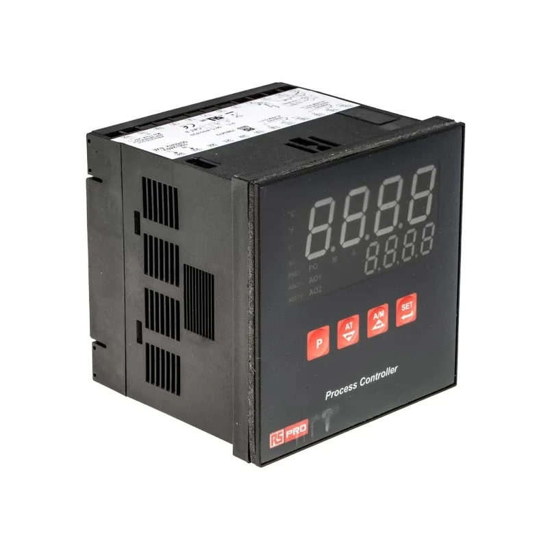 Jumo Panel Mount PID Temperature Controller with 3 Output Relay and SSR, 240V AC On-Off, LED Display, 96x96 mm 798-3479