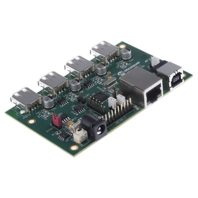 Microchip High-Speed USB 2.0 to 10/100 Ethernet Hub Customer Evaluation Board with LAN9513 EVB9514