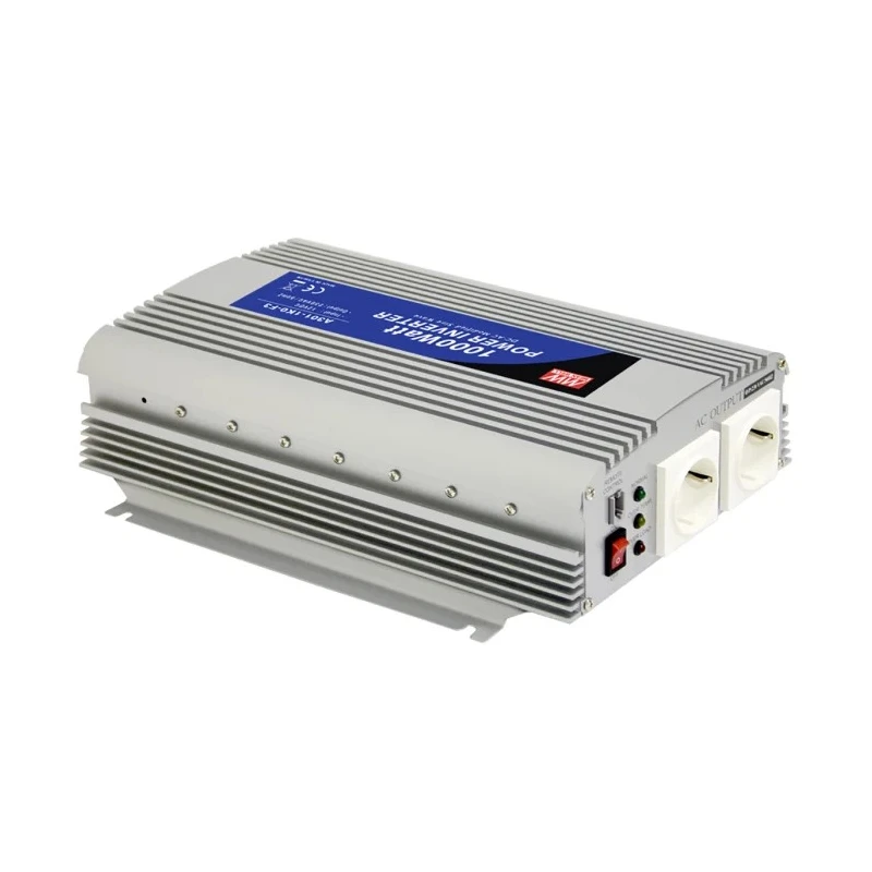 MEAN WELL Screw Power Inverter 1000W Output, 24V DC Input, 230V AC Output A302-1K0-F6