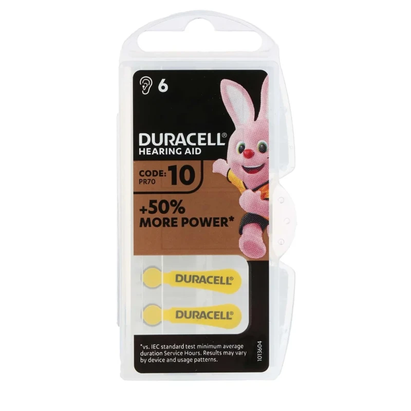 Duracell PR70 Zinc Air Button Battery 1.4 V, 5.8 mm Diameter, 3.6 mm Height, 6 Pack 798-9408