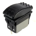 RS PRO SPDT On-Off-On (On)-Off-(On) Rocker Switch Panel 16A 30V DC IP67 21.1x37 mm 174-8334