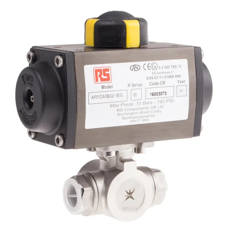 RS PRO Pneumatic Actuated Valve Stainless Steel 3 Way 1/2 in Pipe Size 1000 psi 799-8755