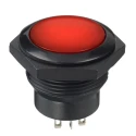 APEM FP Series Illuminated Push Button Switch Momentary Panel Mount 30 mm Cutout DPDT Red LED 12 V dc FPDR3D1462C1XXX