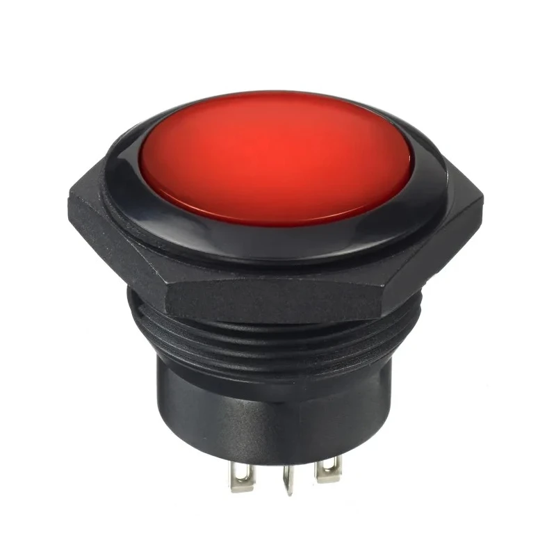 APEM FP Series Illuminated Push Button Switch Momentary Panel Mount 30 mm Cutout DPDT Red LED 12 V dc FPDR3D1462C1XXX