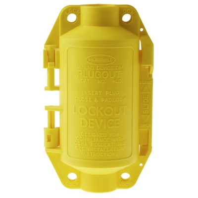 Brady Yellow 4-Lock Lockout Polypropylene Electrical Plug Lockout 9.4 mm HUBBELL PLUGOUT - SMALL PLUGOUT