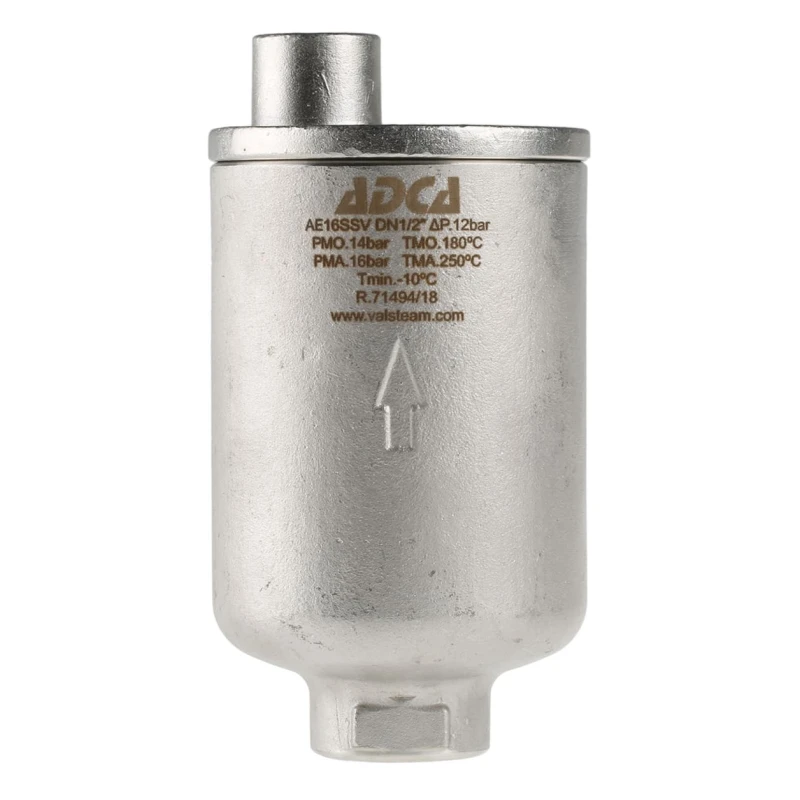 Valsteam ADCA Stainless Steel Air Vent 1/2 in Threaded Connection Automatic Air Eliminator AE16SS12