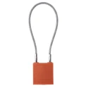 RS PRO Orange 1-Lock Lockout Rugged Reinforced Nylon Body with Sheathed Steel Cable COMPACT CABLE PADLOCK ORANGE 20CM KD