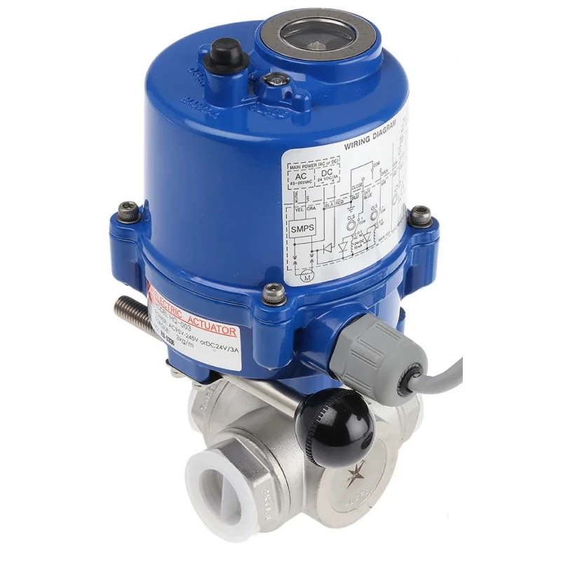 RS PRO 3 Port Motorised Valve Stainless Steel Body 3/4 in Pipe Size 1000 psi Pressure 24 V AC/DC, 110 V, 220 V 799-8838