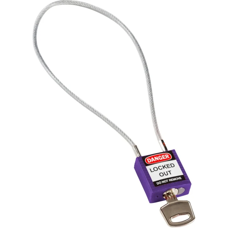 Brady Purple Rugged Reinforced Nylon Body Lockout Cable Padlock 4.7mm Shackle Diameter COMPACT CABLE PADLOCK PURPLE 40CM KD