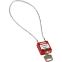 RS PRO Red Rugged Reinforced Nylon Body Cable Padlock with Sheathed Steel Cable 4.72mm COMPACT CABLE PADLOCK RED 40CM KD