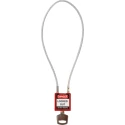 RS PRO Red Rugged Reinforced Nylon Body Cable Padlock with Sheathed Steel Cable 4.72mm COMPACT CABLE PADLOCK RED 40CM KD