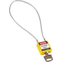 RS PRO Rugged Reinforced Nylon Body Yellow Compact Cable Padlock with Sheathed Steel COMPACT CABLE PADLOCK YELLOW 40CM KD
