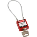 Brady Red Rugged Reinforced Nylon Body Cable Padlock with Sheathed Steel Cable 4.72mm COMPACT CABLE PADLOCK RED 20CM KD