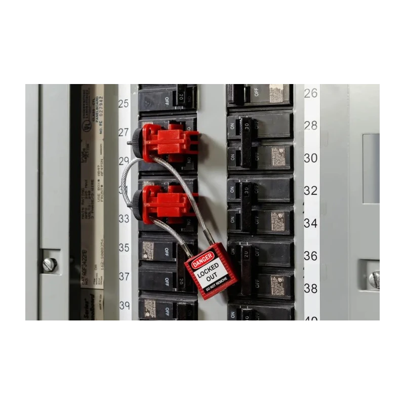 Brady Red Rugged Reinforced Nylon Body Cable Padlock with Sheathed Steel Cable 4.72mm COMPACT CABLE PADLOCK RED 20CM KD