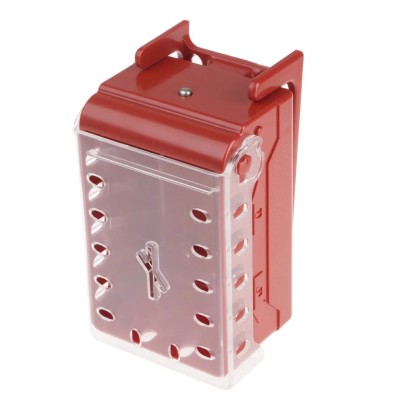 Brady 6 Padlock Lockout Station Red Plastic Compact Group Lock Box COMPACT LOCK BOX+6 RED KEYED-ALIKE LOCKS