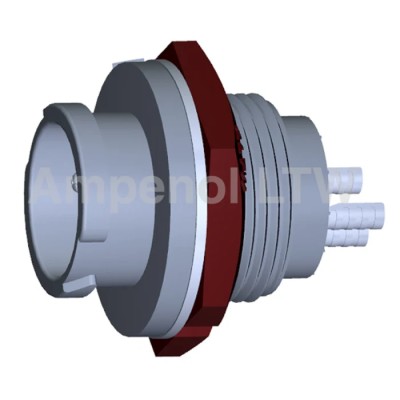 Amphenol Industrial Circular Connector, 3 Contacts, Rear Mount, Standard Size, Socket, Female, IP68, Nylon BB-03RMFS-QC800P