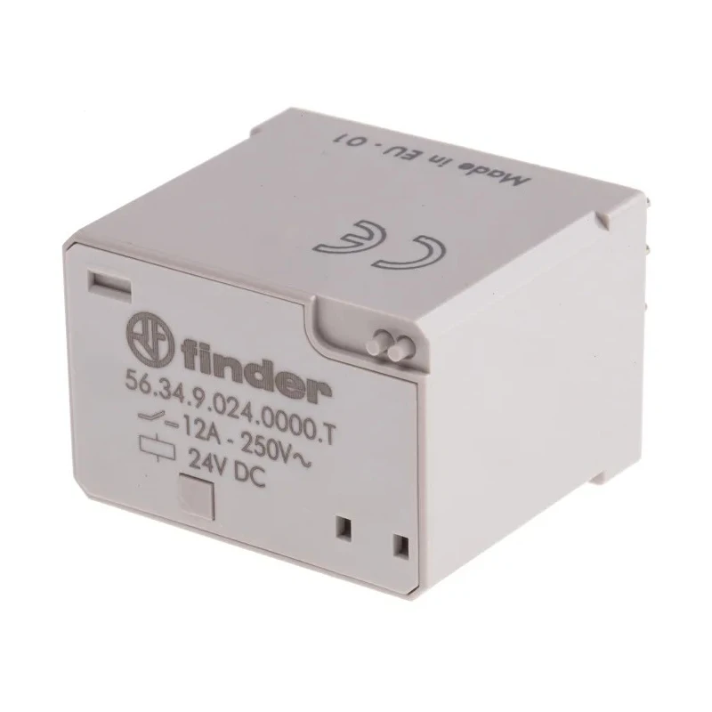 Finder Power Relay 24V DC Coil 12A Switching Current 4PDT Silver Alloy Contacts 56.34.9.024.0000T