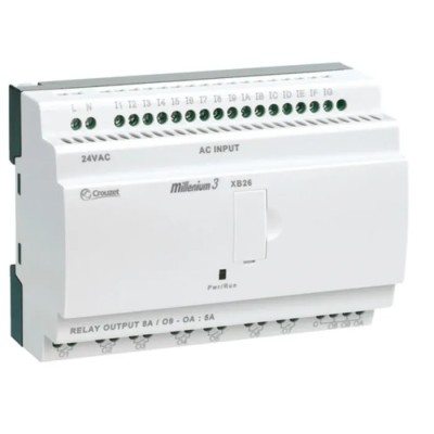 Crouzet Millenium 3 Series Logic Controller 16-Input Analogue Digital Input 10 Relay Outputs 24V Supply 88974151