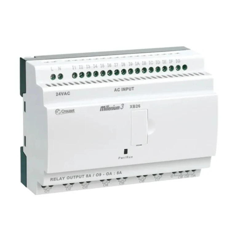 Crouzet Millenium 3 Series Logic Controller 16-Input Analogue Digital Input 10 Relay Outputs 24V Supply 88974151