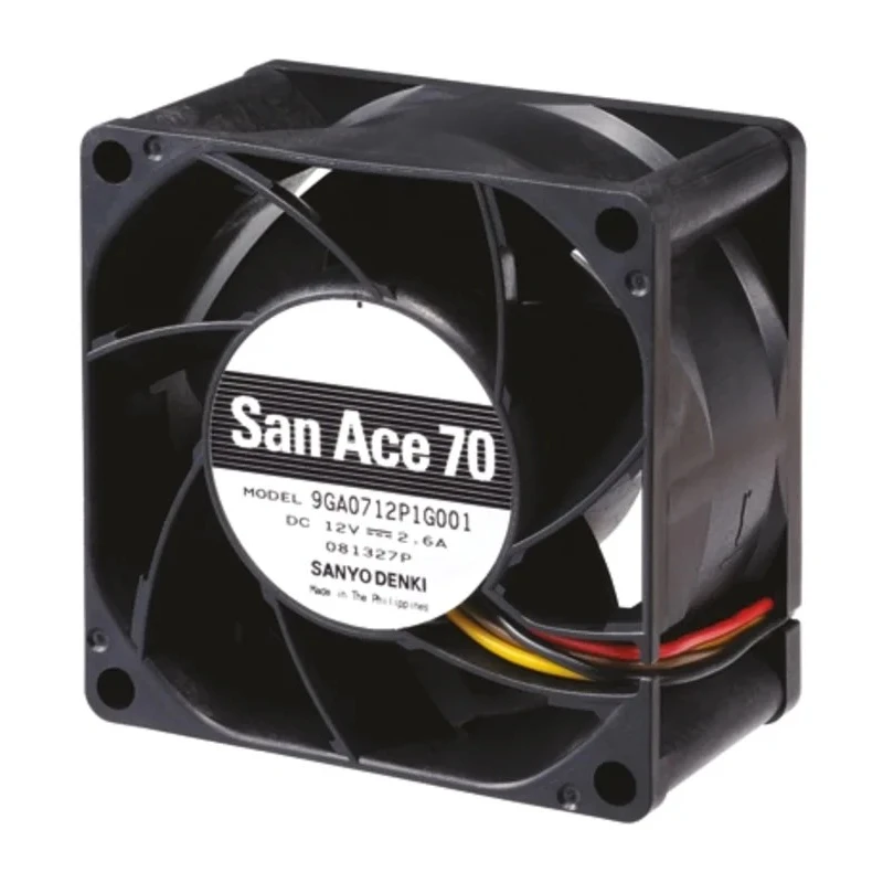 Sanyo Denki San Ace 9GA Series Axial Fan 12V DC 31.2W 2.6A 159 m³/h 70mm x 70mm x 38mm 16500 RPM 9GA0712P1G001