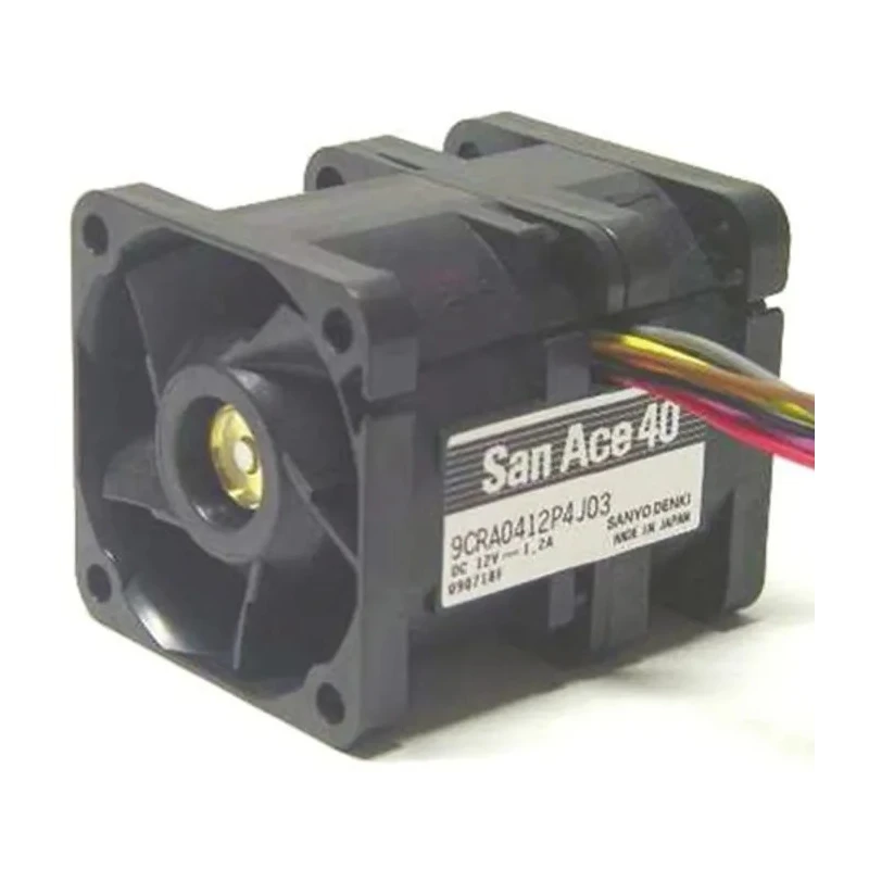 Sanyo Denki San Ace 9CRA Series Axial Fan 12V DC 19.2W 1.6A 55m³/h 40mm Square Frame 9CRA0412P4K03