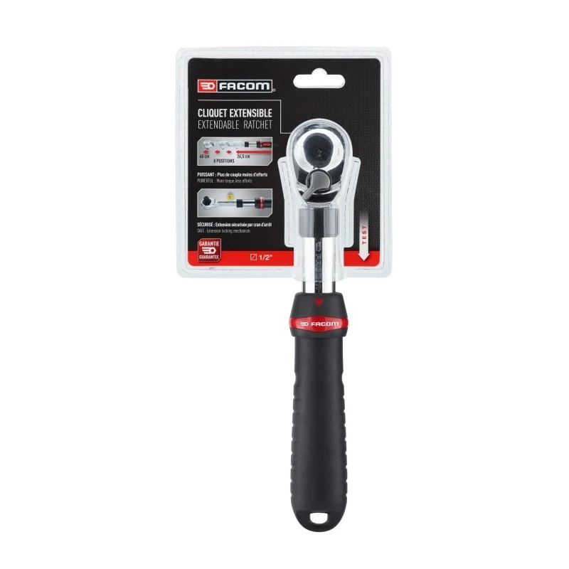 Facom 1/2 in Ratchet with Bi-Material Elastomer Handle, 264mm Overall SXL.161PB