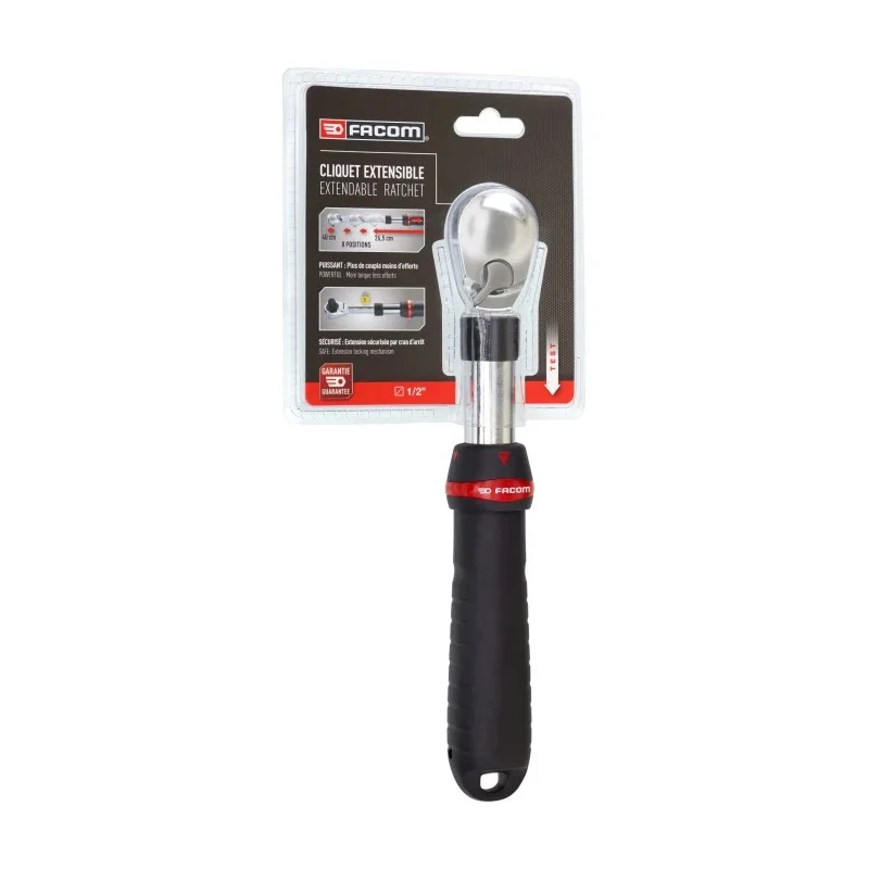 Facom 1/2 in Ratchet with Bi-Material Elastomer Handle, 264mm Overall SXL.161PB