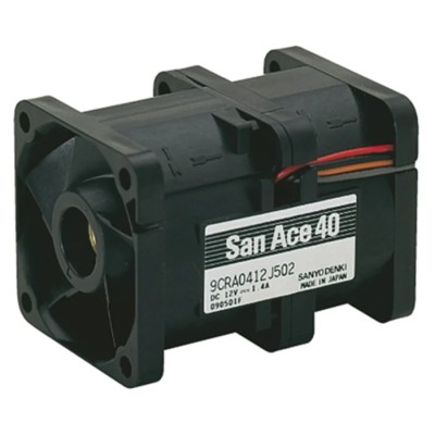 Sanyo Denki Axial Fan San Ace 9CRA Series 12V DC 16.8W Power 54 m³/h Air Flow 1.4A Current 56mm Height 40mm 9CRA0412J501