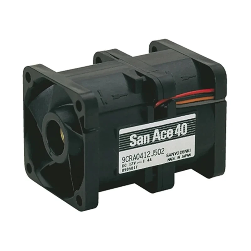 Sanyo Denki Axial Fan San Ace 9CRA Series 12V DC 16.8W Power 54 m³/h Air Flow 1.4A Current 56mm Height 40mm 9CRA0412J501
