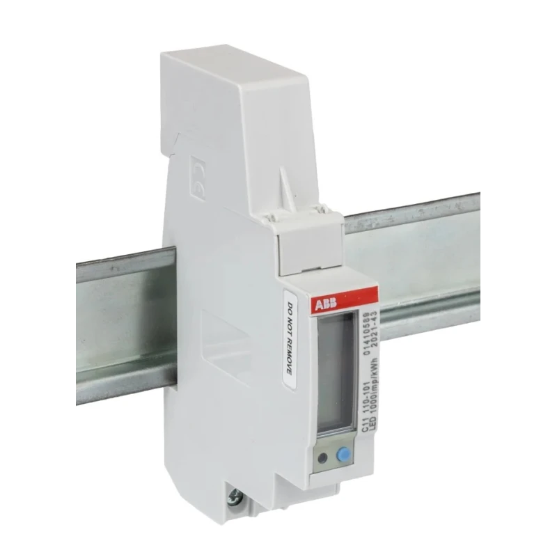 ABB Single-Phase Electronic LCD Energy Meter, 1 Phase, 1% Accuracy, 5 to 40A, 111mm x 18mm x 2CMA103571R1000 C11 110-101 MID