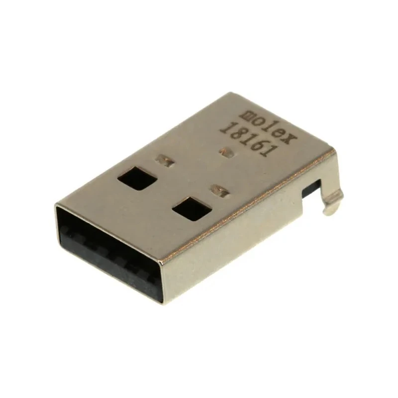 Molex Right Angle Through Hole Male USB Type A Connector USB 2.0 1 Port 150V 1.5A 48037-0001
