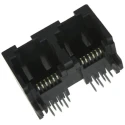 Molex RJ11 Connector Female Modular Jack Cat3 Unshielded Right Angle 2 Port 6 Way 