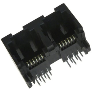 Molex RJ11 Connector Female Modular Jack Cat3 Unshielded Right Angle 2 Port 6 Way 