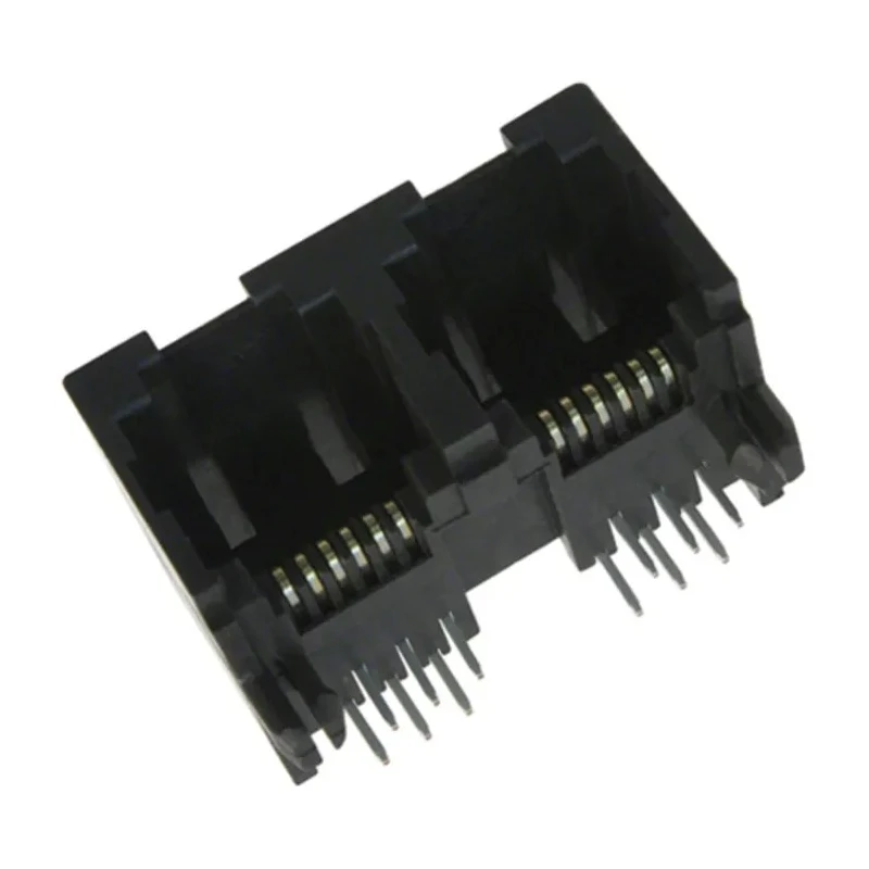 Molex RJ11 Connector Female Modular Jack Cat3 Unshielded Right Angle 2 Port 6 Way 