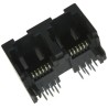 Molex RJ11 Connector Female Modular Jack Cat3 Unshielded Right Angle 2 Port 6 Way