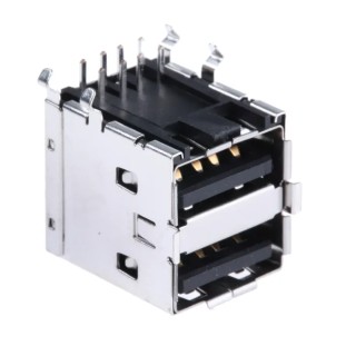 Molex Right Angle Through Hole Female 2 Port USB Type A USB Connector USB 2.0 67298-3091