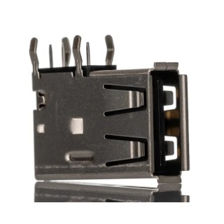 Molex Right Angle Through Hole Female USB Type A Connector USB 2.0 1 Port 1.5A Current Rating 30V 48204-0001